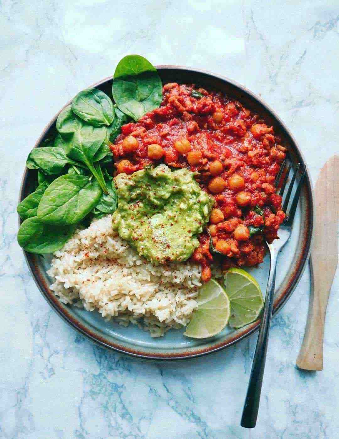 veggie dinner bowl avocado rice