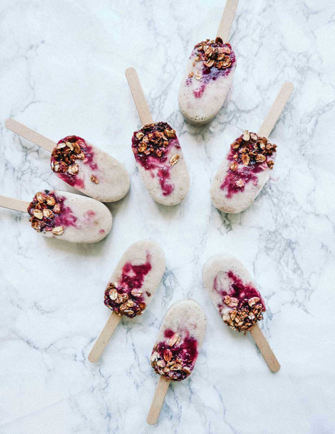 raspberry healthy popsicles ice cream