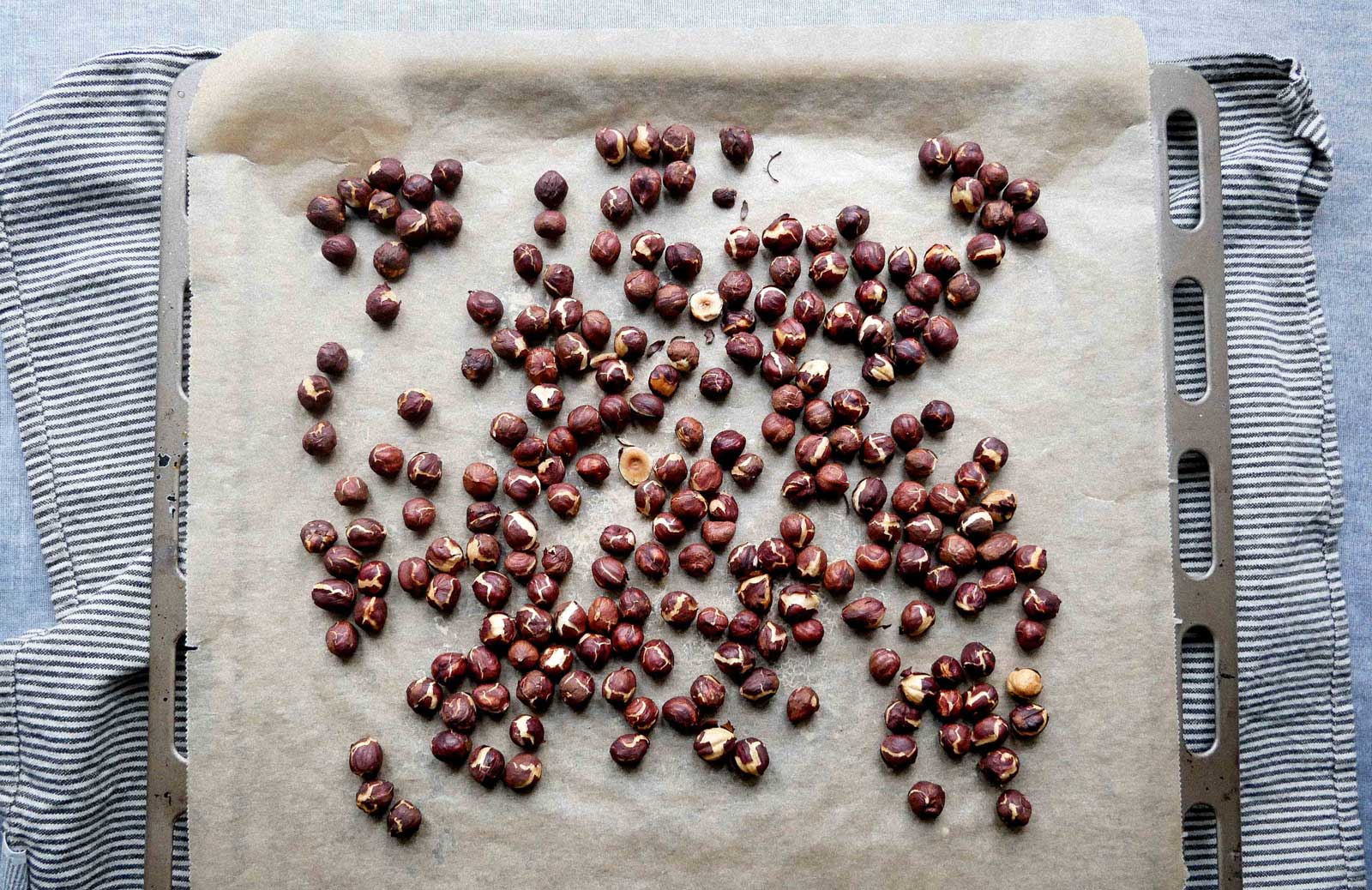 hazelnuts in oven