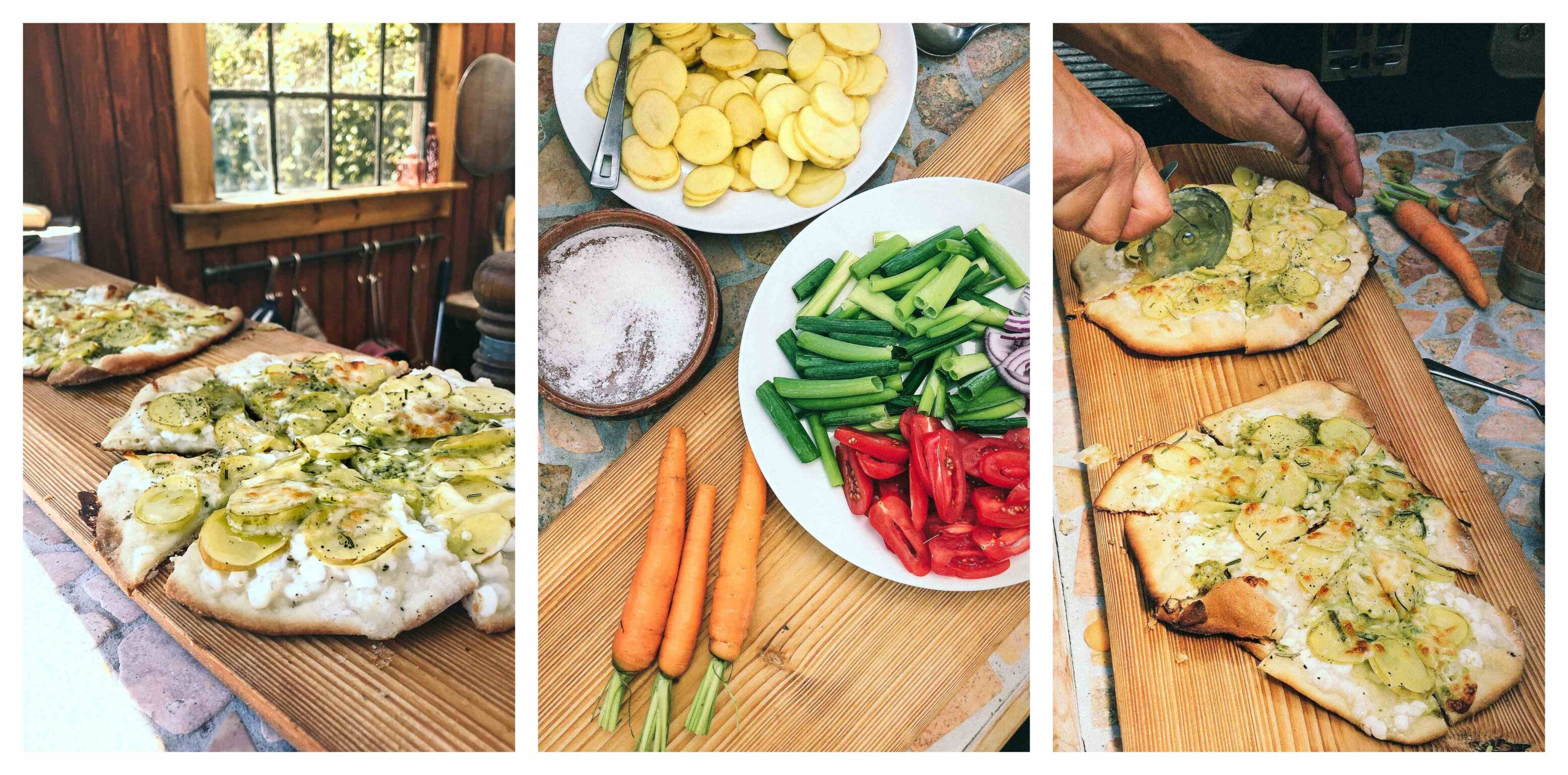 potato pizzas vegetables