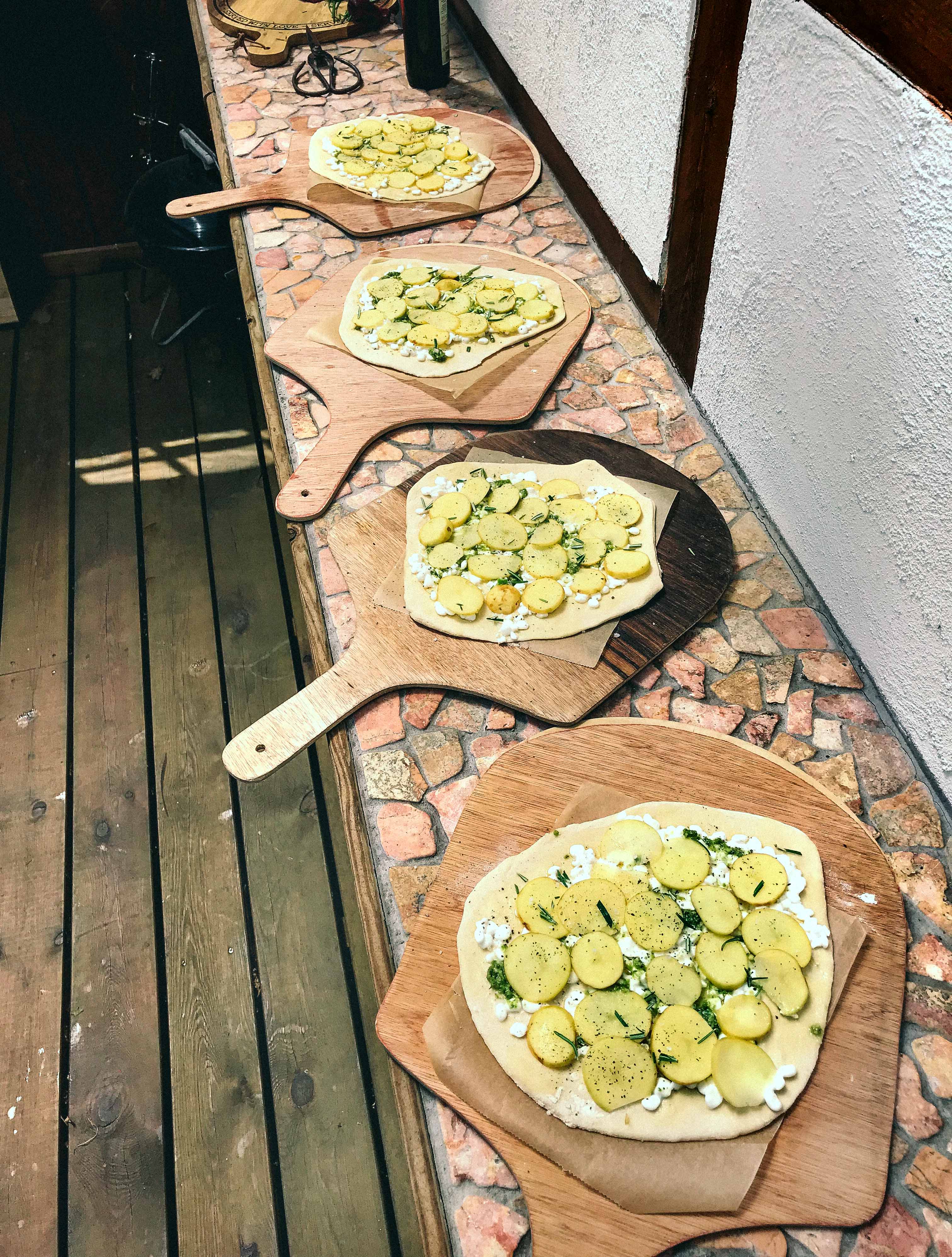 crispy pizza dough potato pizzas