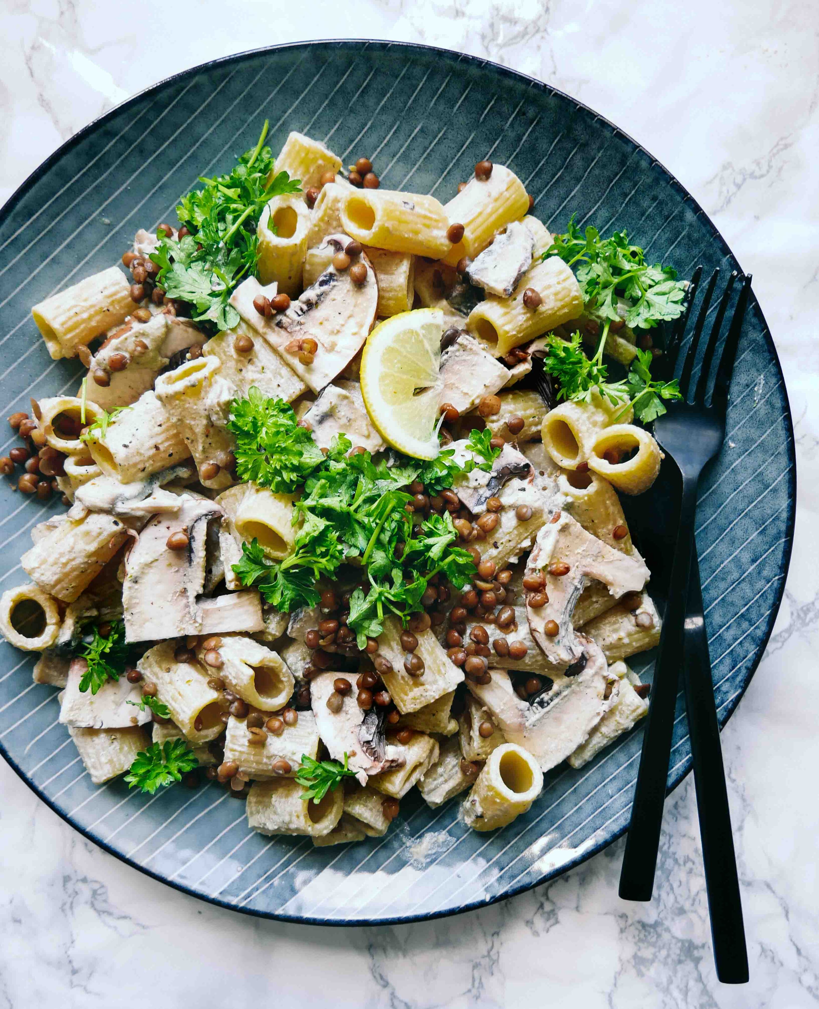 mushroom pasta vegan portobello