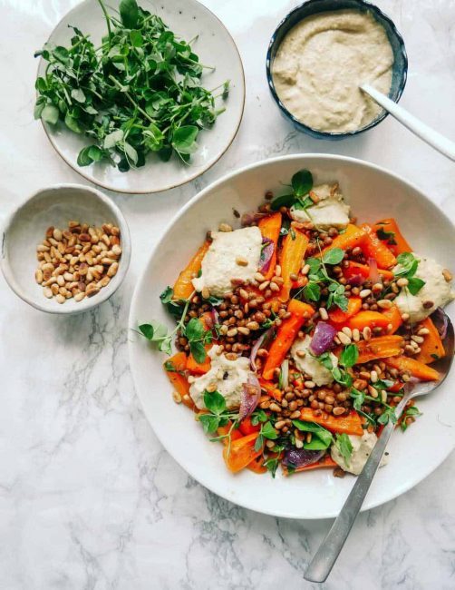 Carrot and Lentil Salad – Warm roasted salad recipes