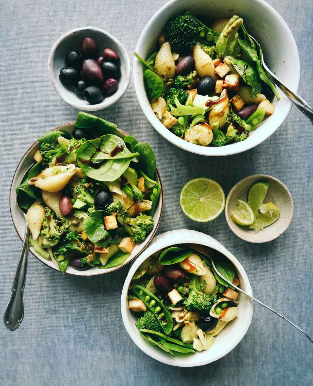 Green Pasta Salad Healthy 15 Minute Recipe With Tofu