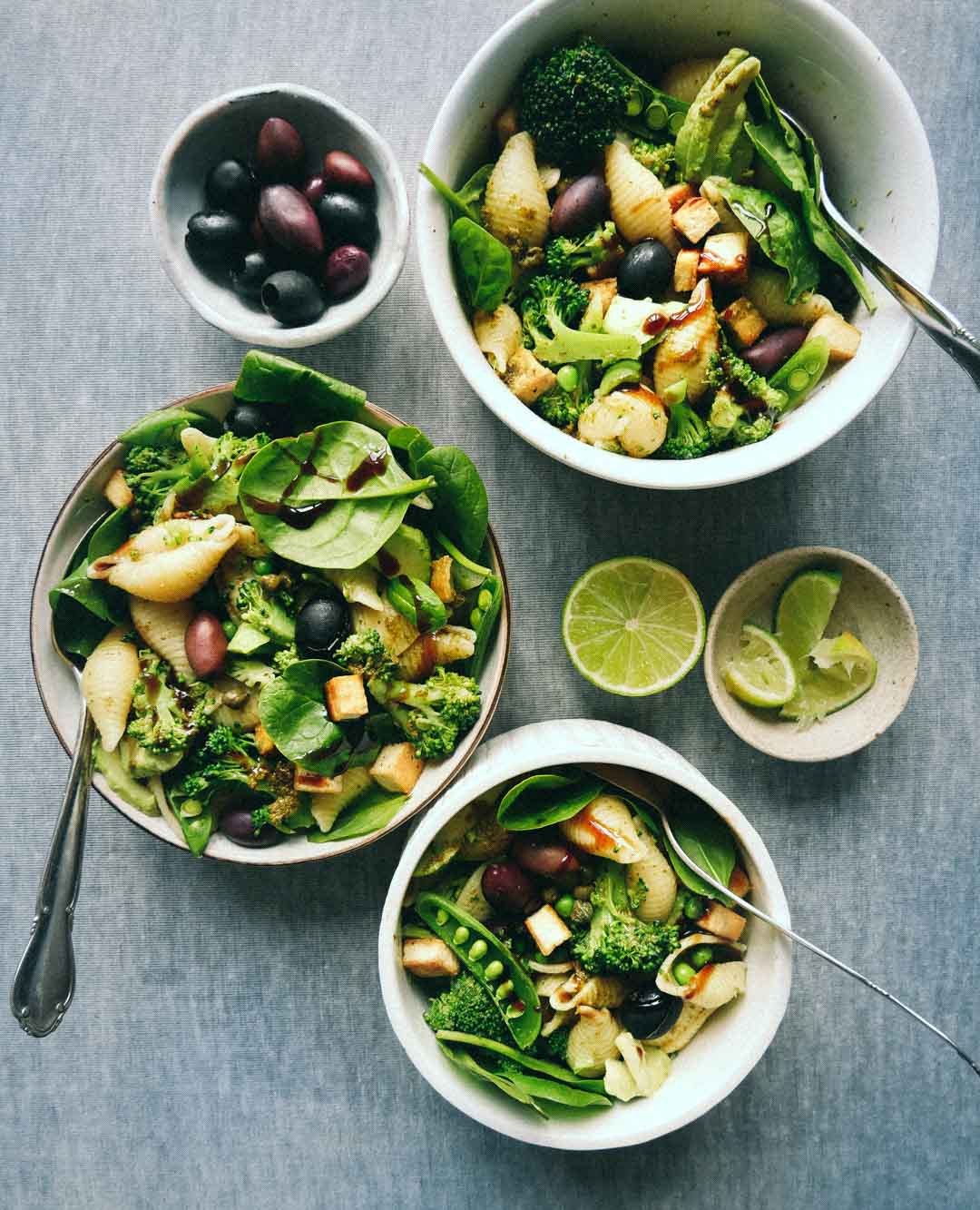 green tofu pasta salad recipe