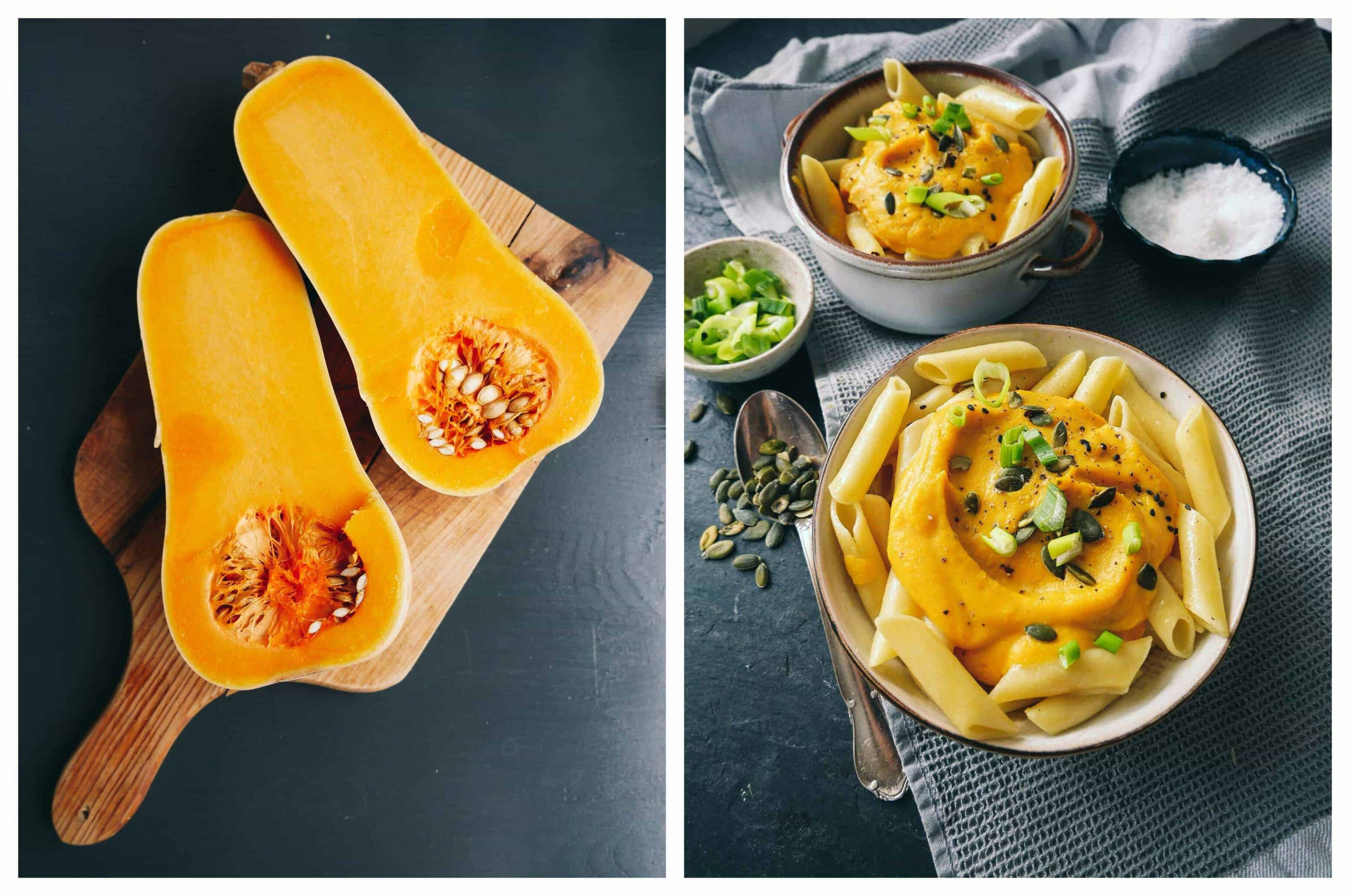 pasta penne with butternut squash