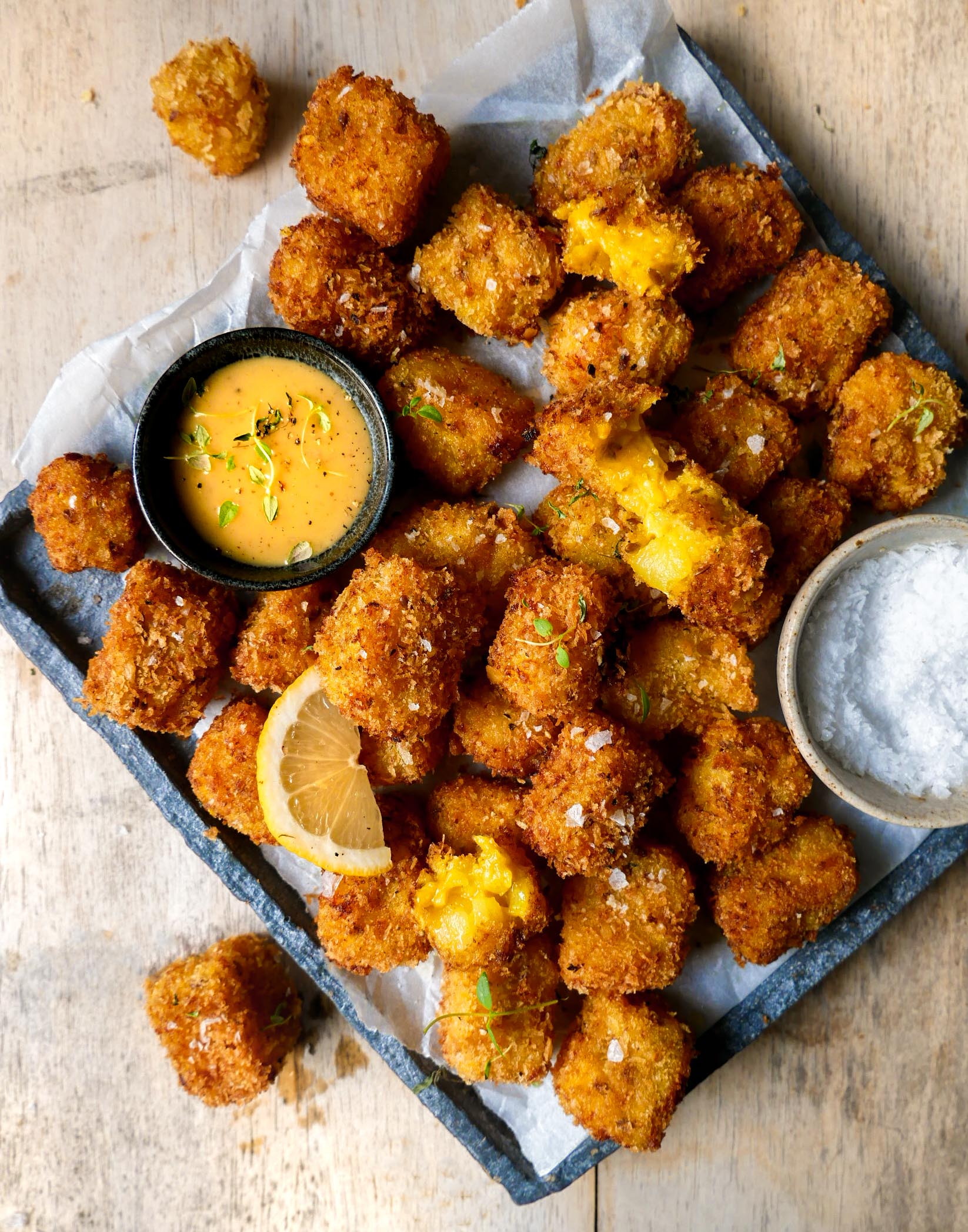 cheesy vegan potato tots